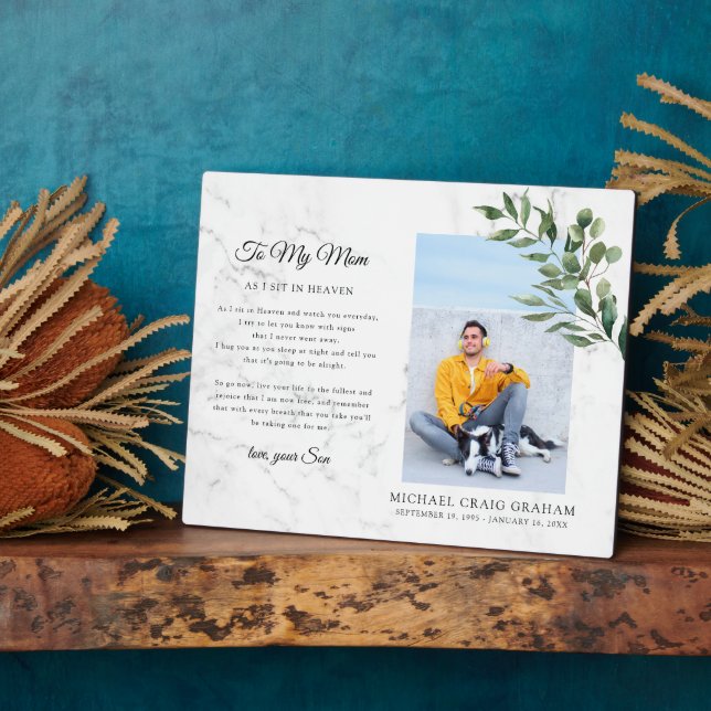 Plaque Photo À ma maman | Mémorial de verdure avec photo souven (Côté)