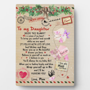 Plaque Photo À Mon Cadeau Fille, Lettre D'Amour Fille Et Maman