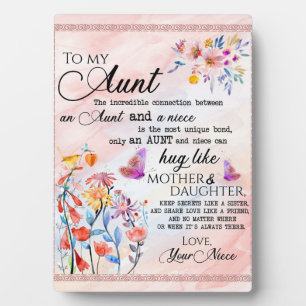 Plaque Photo À Mon Cadeau Tante, Cadeau Papillon De La Nièce