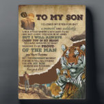 Plaque Photo À Mon Don Fils, Amateurs De Tigre, Lettre Au Fils<br><div class="desc">À Mon Fils Cadeau,  Amateurs de Tigre,  Lettre à Son de Papa- C'est un merveilleux cadeau pour votre famille,  votre ami en toutes occasions comme le chauffage au foyer,  anniversaire,  nouvelle maison- Il peut être utilisé pour la décoration de maison,  rendre votre maison plus magnifique!</div>