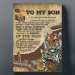 Plaque Photo À Mon Don Fils, Amateurs De Tigre, Lettre Au Fils<br><div class="desc">À Mon Fils Cadeau,  Amateurs de Tigre,  Lettre à Son de Papa- C'est un merveilleux cadeau pour votre famille,  votre ami en toutes occasions comme le chauffage au foyer,  anniversaire,  nouvelle maison- Il peut être utilisé pour la décoration de maison,  rendre votre maison plus magnifique!</div>