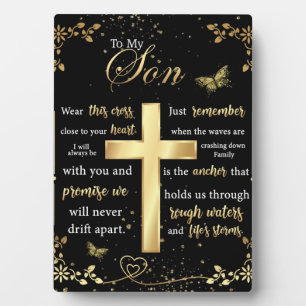 Plaque Photo À Mon Fils Cadeau, Amant Papillon, Lettre Fils Flo