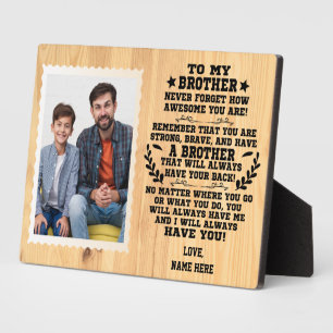 Plaque Photo À Mon Frère cadeau De Frère avec Photo personnalis