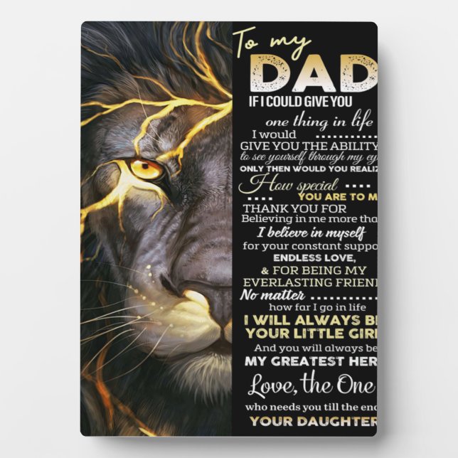 Plaque Photo À mon père | Lettre adorable | Bel cadeau (Devant)