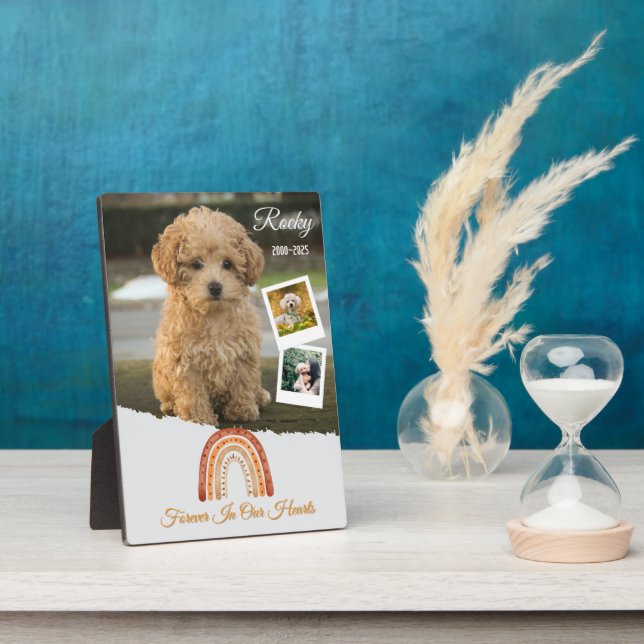 Plaque Photo À tout jamais dans nos cœurs Mémorial personnalisé (Côté)