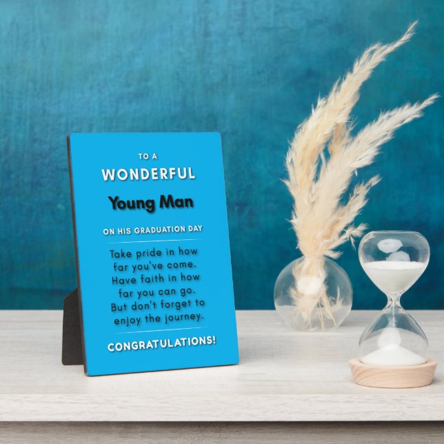 Plaque Photo À Un Jeune Homme Merveilleux Le Jour De Ses Diplôm (Côté)