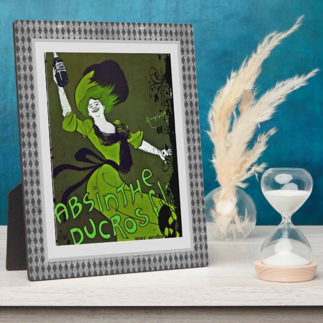 Plaque Photo Absinthe dans Green Vintage Ad Tabletop (Côté)