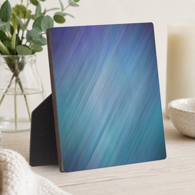 Plaque Photo Abstrait Diagonal Pluie Bleue (Diagonal Abstract Blue Rain Plaque)