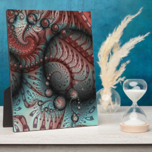 Plaque Photo Abstrait Imaginaire dynamique Fractal Art Brown Bl