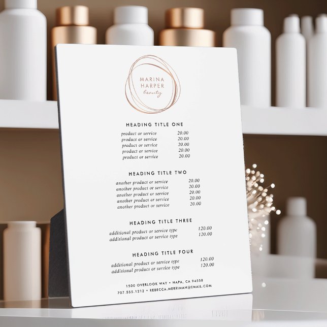 Plaque Photo Abstrait or Rose Faux | Tarifs et services (Créateur téléchargé)