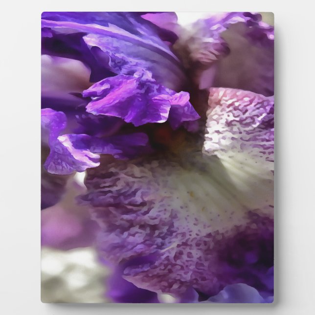 Plaque Photo Abstrait Striking Purple, Violet et Mauve Iris (Devant)