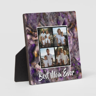 Plaque Photo Abstraite améthyste quartz marbre marbre marbre ma