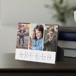 Plaque Photo Abuelo | Collage photo pour petits enfants<br><div class="desc">Créez un cadeau sucré pour grand-père avec cette plaque de collage photo. "ABUELO" apparaît sous vos photos en lettres gris chic, avec votre message personnalisé et les noms de ses petits-enfants superposés. Parfait pour faire sourire un grand-père bien-aimé à la Fête des pères, à l'anniversaire, à la fête des grands-parents...</div>