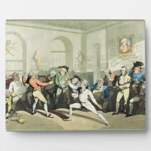 Plaque Photo Académie d'escrime de M. H. Angelo, gravée par Cha