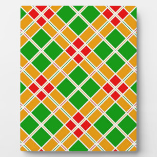 Plaque Photo Accessoire motif jaune argyl vert brillant