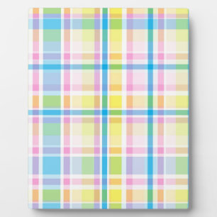 Plaque Photo Accessoires motifs écossais rose jaune