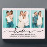 Plaque Photo Accueil Famille Chants Typographie moderne Trois p<br><div class="desc">Ce design moderne présente trois de vos photos préférées avec le texte "maison - l'histoire de qui nous sommes et une collection de toutes les choses que nous aimons" dans la typographie moderne #photo #cadeaux #cadeaux #cadeaux #cadeaux #cadeaux #giftsforher #girly #famille #maison #cadeaux #anniversaire #cadeaux #cadeaux #cadeaux #Noël #cadeaux personnalisés...</div>