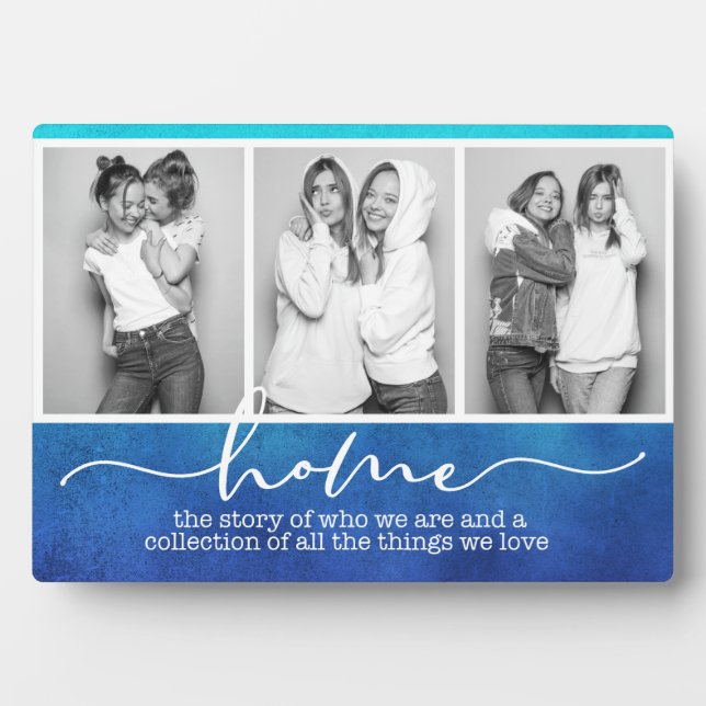 Plaque Photo Accueil Famille Chants Typographie moderne Trois p (Devant)