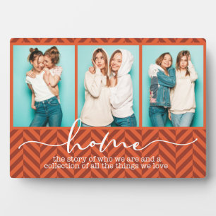 Plaque Photo Accueil Famille Chants Typographie moderne Trois p