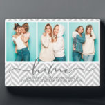 Plaque Photo Accueil Famille Chants Typographie moderne Trois p<br><div class="desc">Ce design moderne présente trois de vos photos préférées avec le texte "maison - l'histoire de qui nous sommes et une collection de toutes les choses que nous aimons" dans la typographie moderne #photo #cadeaux #cadeaux #cadeaux #cadeaux #cadeaux #giftsforher #girly #famille #maison #cadeaux #anniversaire #cadeaux #cadeaux #cadeaux #Noël #cadeaux personnalisés...</div>