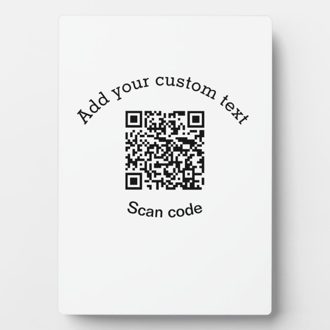 Plaque Photo Add your custom text scan QR code business  (Devant)