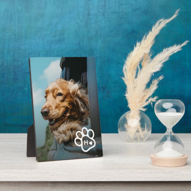 Plaque Photo Add Your Own Photo Dog Pets Monogram (Côté)