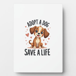 Plaque Photo Adopter Un Chien Sauver Une Vie Vintage Mignon Sau