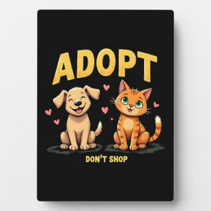 Plaque Photo Adoptez, Ne Faites Pas D'Achats - Sauvetage D'Anim