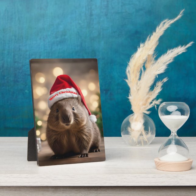 Plaque Photo adorable Noël Wombat, (Côté)