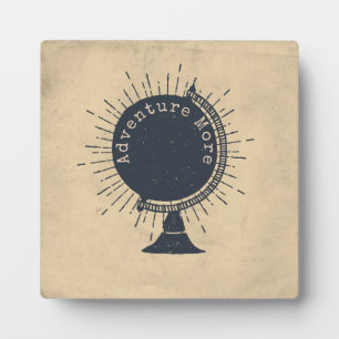 Plaque Photo Adventure More Hipster Globe