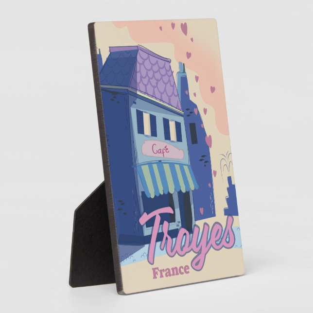 Plaque Photo Affiche de voyage à Troyes France (Côté)