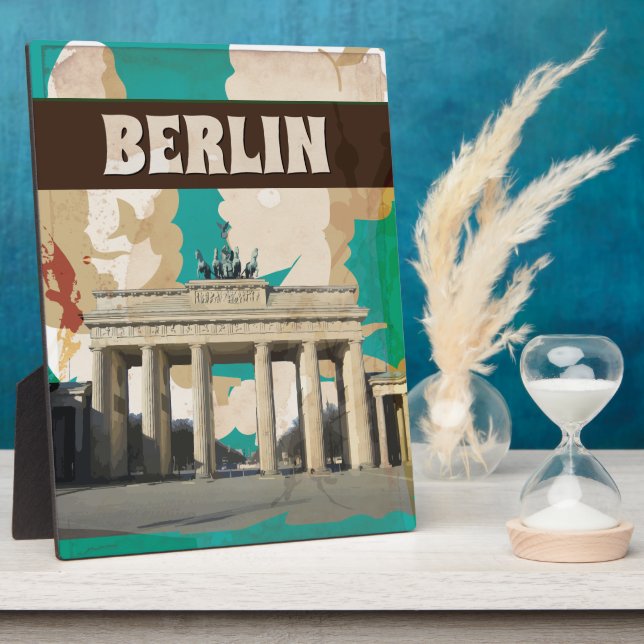 Plaque Photo Affiche de voyage vintage de Berlin (Côté)
