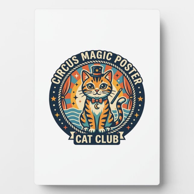 Plaque Photo Affiche Magie de Cirque Chat Mignon Design - Cirqu (Devant)