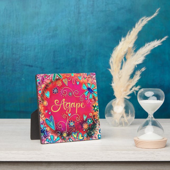 Plaque Photo Agape Joli Inspirationnel Rouge Inspirivity Easel (Insitu)
