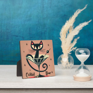 Plaque Photo Âge atomique Futuriste de l'espace Noir Cat Martin