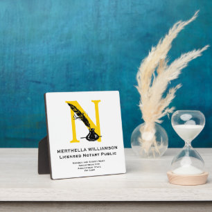 Plaque Photo AGENT DE SIGNATURE NOTAIRE Monogramme