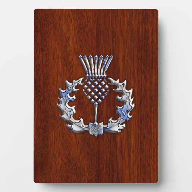 Plaque Photo Agrandissement en bois d'acajou écossais en chardo (Devant)