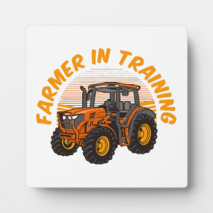 Plaque Photo Agriculteur drôle futur en formation tracteur agri