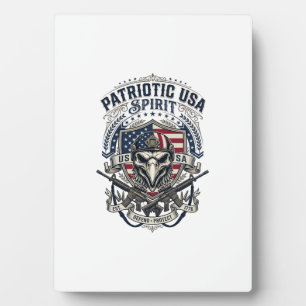 Plaque Photo Aigle Tactique Patriotique Crâne Inspiré Militaire