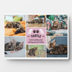 Plaque Photo Ailes roses pâles Collage photo mémorial des patte