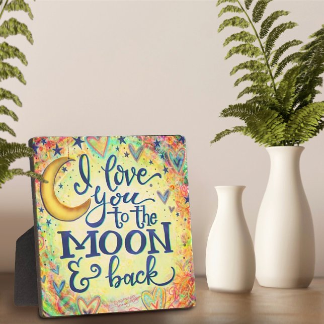Plaque Photo Aimez-vous à la lune mignonne Whimsical (Créateur téléchargé)