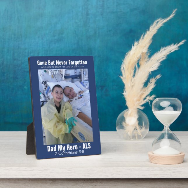 Plaque Photo Ajouter votre photo / texte - Tabletop avec Easel (Côté)