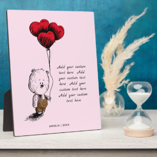 Plaque Photo Ajouter Votre Texte Personnalisé Jour des valentin