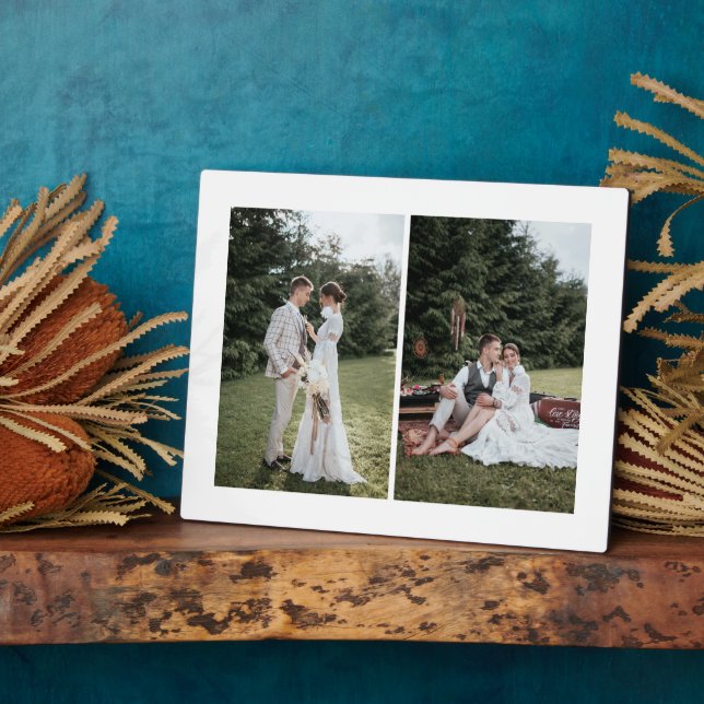 Plaque Photo Ajoutez Votre Propre Collage De 2 Photos Personnal (Côté)