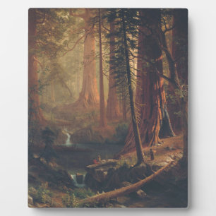 Plaque Photo Albert Bierstadt - Redwood Trees