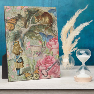 Plaque Photo Alice Cheshire Chat Wonderland Tree Garden