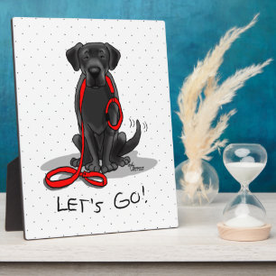 Plaque Photo Allons-y ! Black Labrador Retriever - mignon chien