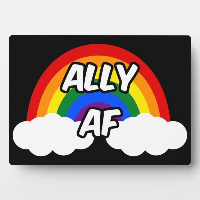 Plaque Photo Ally AF I - Drapeau LGBTQ Gay Trans Queer Pride (Devant)