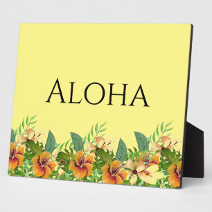 Plaque Photo Aloha Tropical Flowers Tabletop Art
