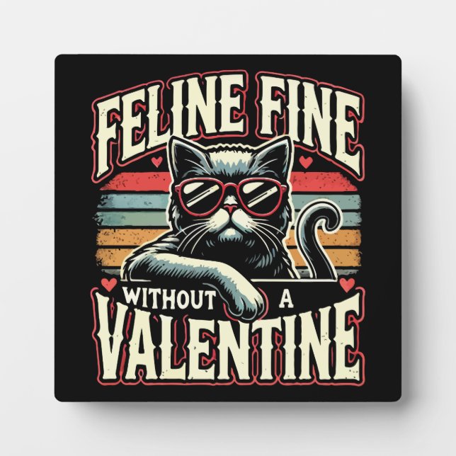 Plaque Photo Amende Feline sans Valentine Cat Anti-Valentines (Devant)